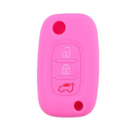 For Mercedes-Benz Smart Folding 2pcs 3 Button Silicone Key Case(Pink) by buy2fix