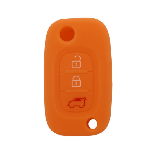 For Mercedes-Benz Smart Folding 2pcs 3 Button Silicone Key Case(Orange) - Car Key Cases by buy2fix | Online Shopping UK | buy2fix