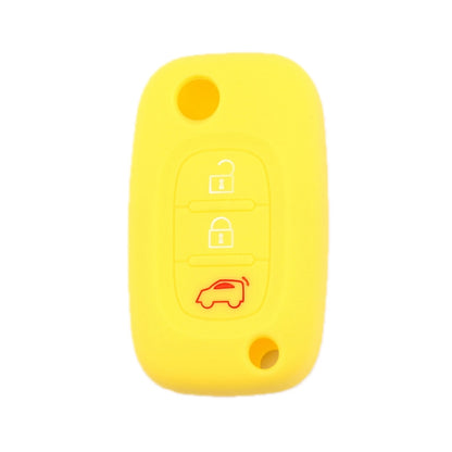 For Mercedes-Benz Smart Folding 2pcs 3 Button Silicone Key Case(Yellow) by buy2fix