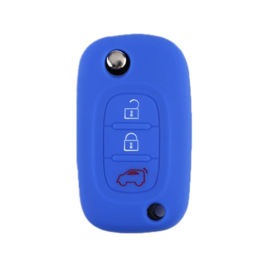 For Mercedes-Benz Smart Folding 2pcs 3 Button Silicone Key Case(Sea Blue) - Car Key Cases by buy2fix | Online Shopping UK | buy2fix