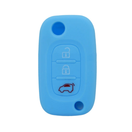 For Mercedes-Benz Smart Folding 2pcs 3 Button Silicone Key Case(Light Blue) - Car Key Cases by buy2fix | Online Shopping UK | buy2fix