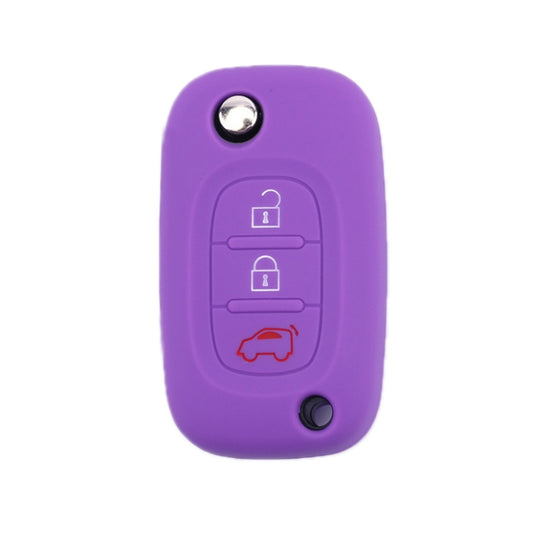 For Mercedes-Benz Smart Folding 2pcs 3 Button Silicone Key Case(Purple) - Car Key Cases by buy2fix | Online Shopping UK | buy2fix
