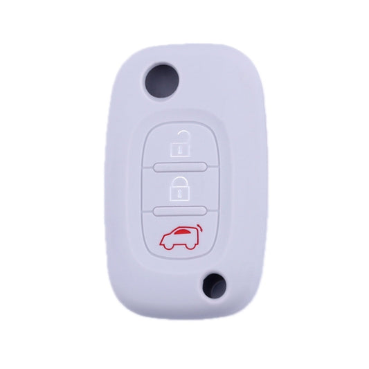 For Mercedes-Benz Smart Folding 2pcs 3 Button Silicone Key Case(White Gray) - Car Key Cases by buy2fix | Online Shopping UK | buy2fix