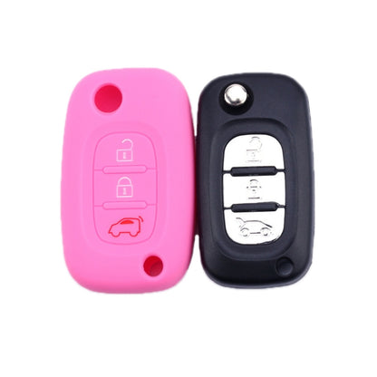 For Mercedes-Benz Smart Folding 2pcs 3 Button Silicone Key Case(White Gray) - Car Key Cases by buy2fix | Online Shopping UK | buy2fix