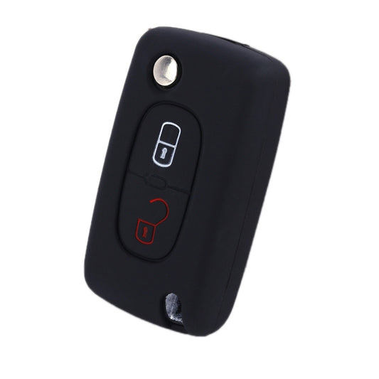2pcs Car Key Cover for Peugeot 206/207/4008/3008 Citroen Sega/Triumph/C5(Black) by buy2fix