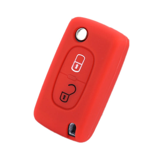 2pcs Car Key Cover for Peugeot 206/207/4008/3008 Citroen Sega/Triumph/C5(Red) - Car Key Cases by buy2fix | Online Shopping UK | buy2fix