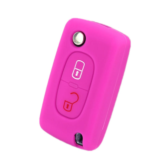 2pcs Car Key Cover for Peugeot 206/207/4008/3008 Citroen Sega/Triumph/C5(Rose Red) by buy2fix