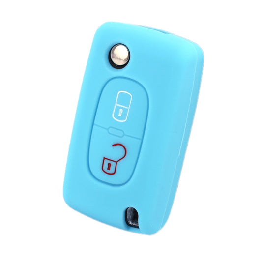 2pcs Car Key Cover for Peugeot 206/207/4008/3008 Citroen Sega/Triumph/C5(Blue) - Car Key Cases by buy2fix | Online Shopping UK | buy2fix