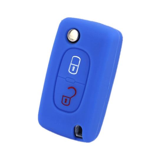 2pcs Car Key Cover for Peugeot 206/207/4008/3008 Citroen Sega/Triumph/C5(Sea Blue) by buy2fix
