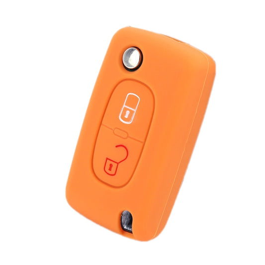 2pcs Car Key Cover for Peugeot 206/207/4008/3008 Citroen Sega/Triumph/C5(Orange) - Car Key Cases by buy2fix | Online Shopping UK | buy2fix