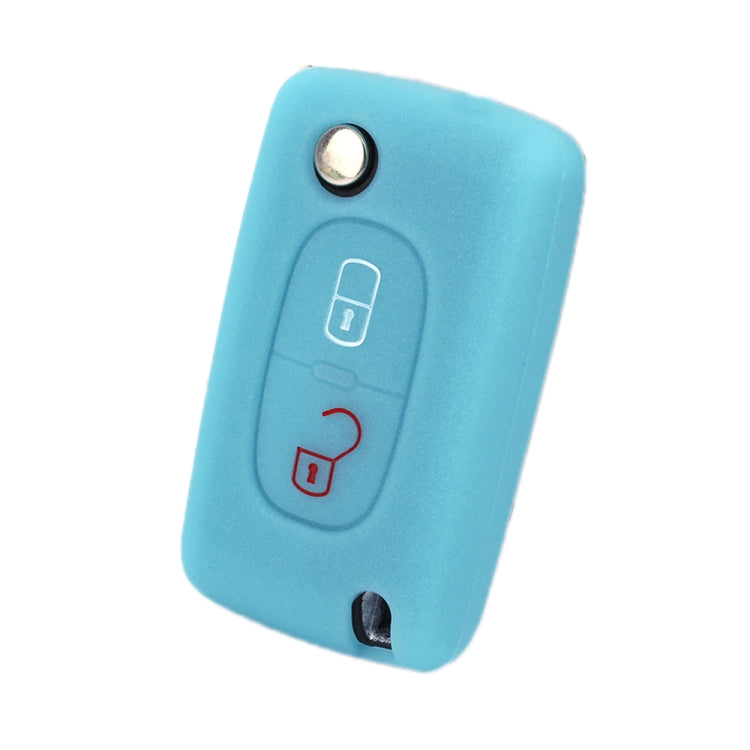 2pcs Car Key Cover for Peugeot 206/207/4008/3008 Citroen Sega/Triumph/C5(Luminous Blue) by buy2fix