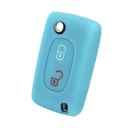 2pcs Car Key Cover for Peugeot 206/207/4008/3008 Citroen Sega/Triumph/C5(Luminous Blue) by buy2fix