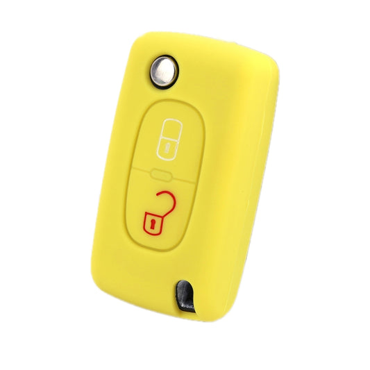 2pcs Car Key Cover for Peugeot 206/207/4008/3008 Citroen Sega/Triumph/C5(Yellow) - Car Key Cases by buy2fix | Online Shopping UK | buy2fix