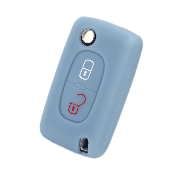 2pcs Car Key Cover for Peugeot 206/207/4008/3008 Citroen Sega/Triumph/C5(Blue Gray) by buy2fix
