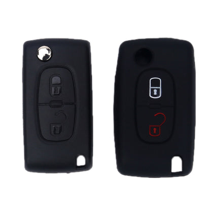 2pcs Car Key Cover for Peugeot 206/207/4008/3008 Citroen Sega/Triumph/C5(Orange) - Car Key Cases by buy2fix | Online Shopping UK | buy2fix