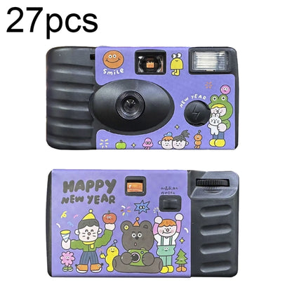 27pcs New Year Retro Film Camera Waterproof Cartoon Decorative Stickers without Camera - Children Cameras by buy2fix | Online Shopping UK | buy2fix