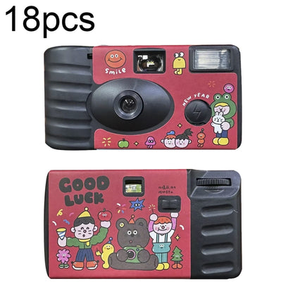 18pcs Red Good Luck Retro Film Camera Waterproof Cartoon Decorative Stickers without Camera - Children Cameras by buy2fix | Online Shopping UK | buy2fix