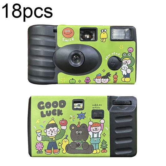 18pcs Green Good Luck Retro Film Camera Waterproof Cartoon Decorative Stickers without Camera - Children Cameras by buy2fix | Online Shopping UK | buy2fix