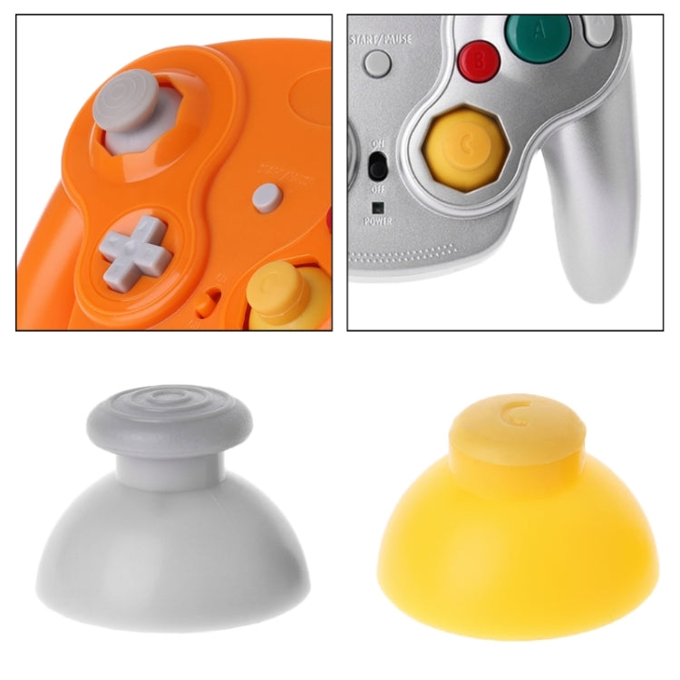 For Nintendo Gamecube NGC Controller 10pcs Joystick Cap Replacement Parts(Yellow) by buy2fix