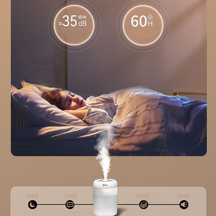 3000ml Double Nozzle Humidifier with Timing Digital Display and Colorful Ambient Light(White) - Air Purifiers & Accessories by buy2fix | Online Shopping UK | buy2fix
