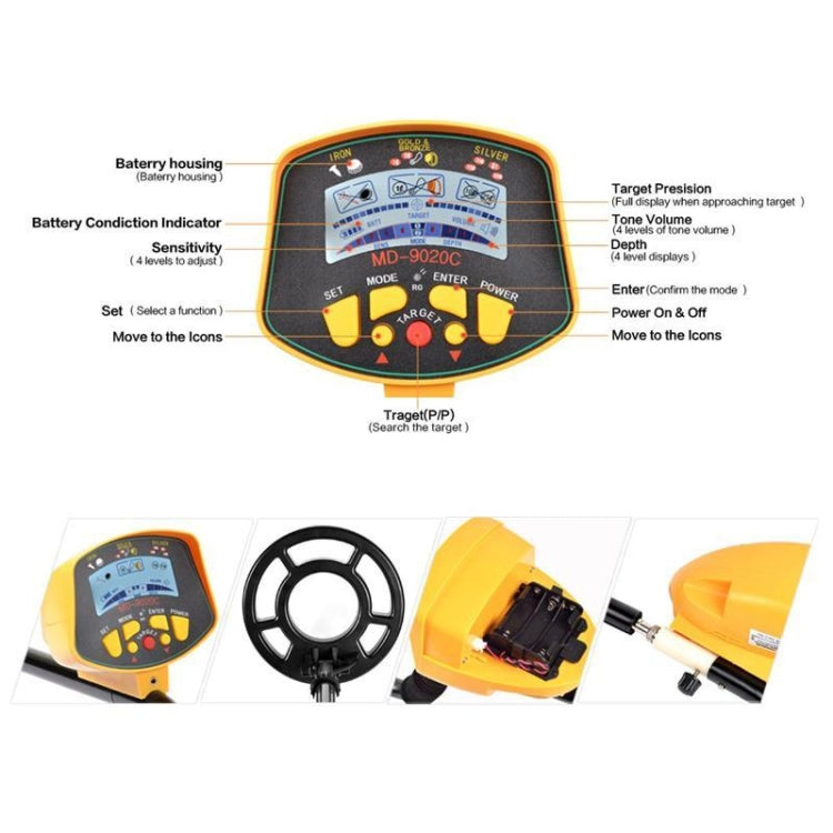 MD9020C High Sensitivity LCD Display Metal Detector - Metal Detector by buy2fix | Online Shopping UK | buy2fix
