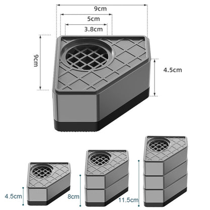 4pcs Three-layer BS-XYJJD Household Washing Machine Refrigerator Non-slip Shock-absorbing Floor Mat - Washing Machine Parts by buy2fix | Online Shopping UK | buy2fix