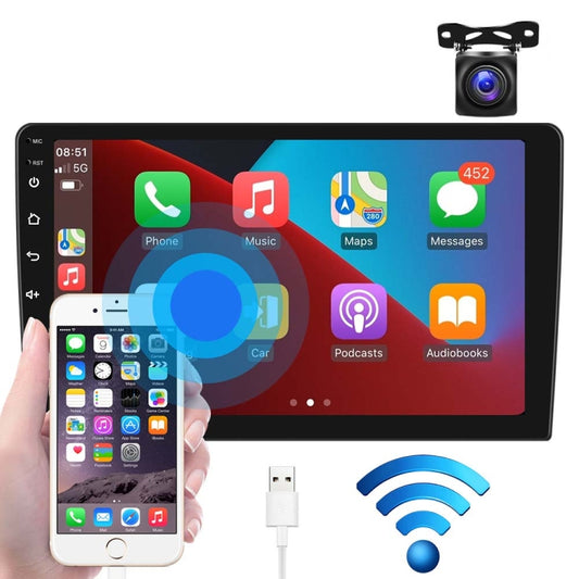 A3012 9 Inch Android Navigation CarPlay 1+32G Dual-Spindle Universal Central Control Screen Car Navigator Reversing Video Player(Standard+AHD Camera) by buy2fix