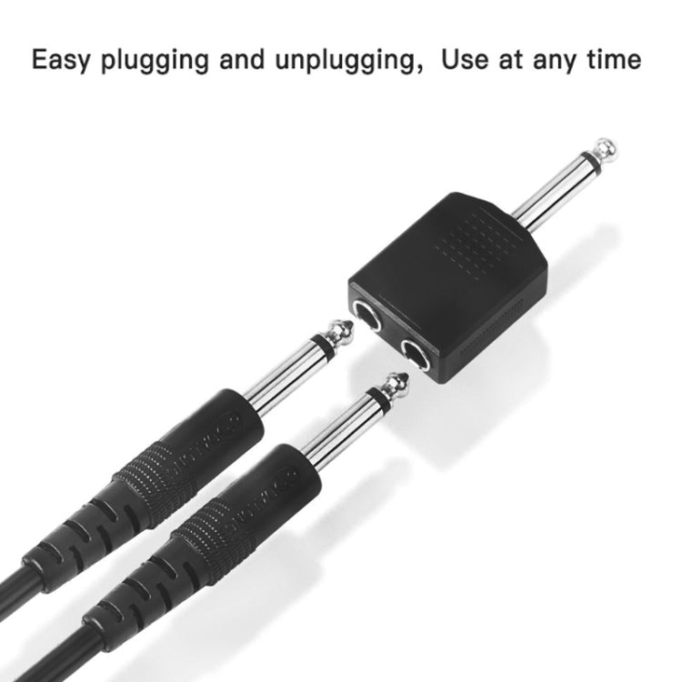 10pcs 6.5mm Male Mono To Dual 6.5mm Female Audio Conversion Connector(Black) by buy2fix