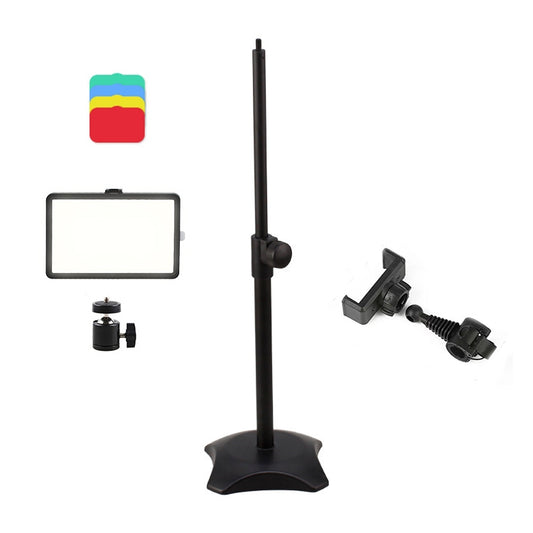 8 Inch 3200-5500K Three-color Temperature Photography Flat-panel Live Fill Light,Spec: 42cm Bracket - Selfie Light by buy2fix | Online Shopping UK | buy2fix