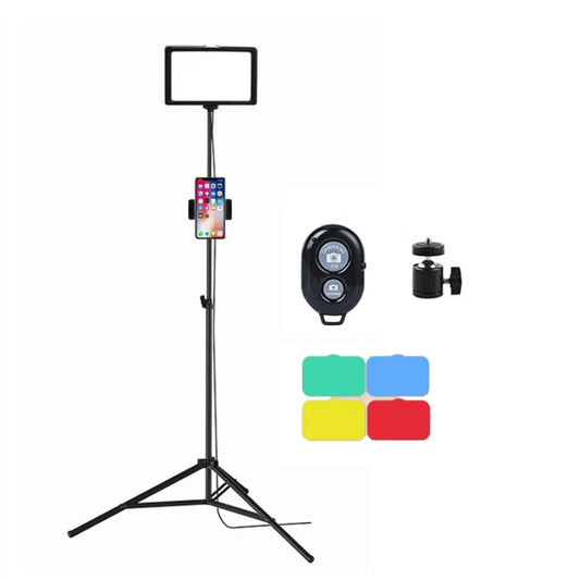 8 Inch 3200-5500K Three-color Temperature Photography Flat-panel Live Fill Light,Spec: 0.5m Bracket +Bluetooth RC - Selfie Light by buy2fix | Online Shopping UK | buy2fix