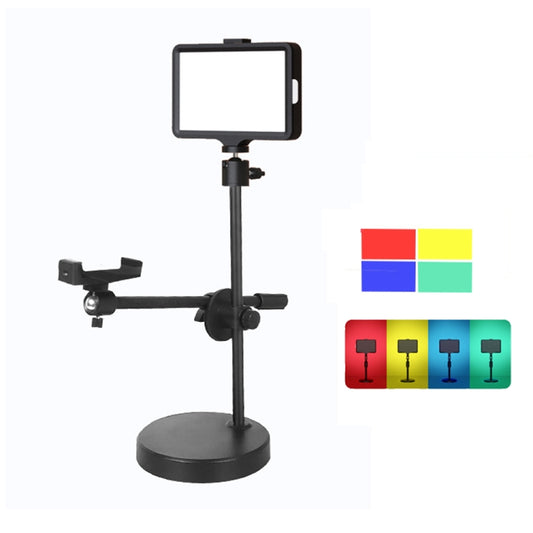 8 Inch 3200-5500K Three-color Temperature Photography Flat-panel Live Fill Light,Spec: Overhead Bracket - Selfie Light by buy2fix | Online Shopping UK | buy2fix