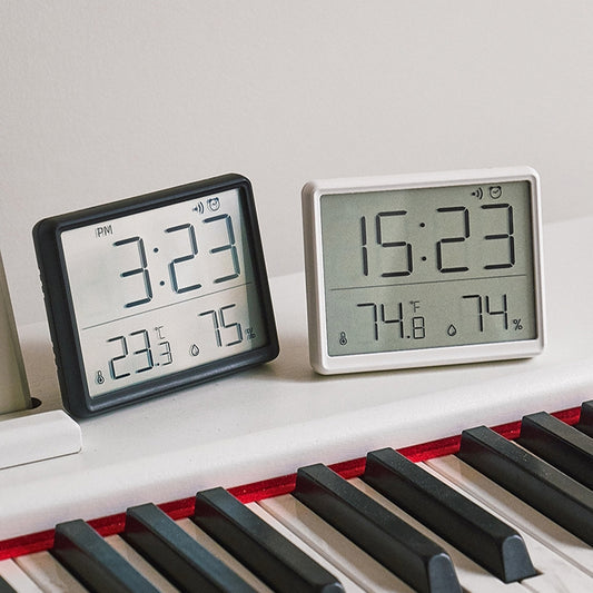 8218 Thin and Light Magnetic Wall-mounted LCD Temperature Electronic Digital Clock(Black) - Alarm Clocks by buy2fix | Online Shopping UK | buy2fix