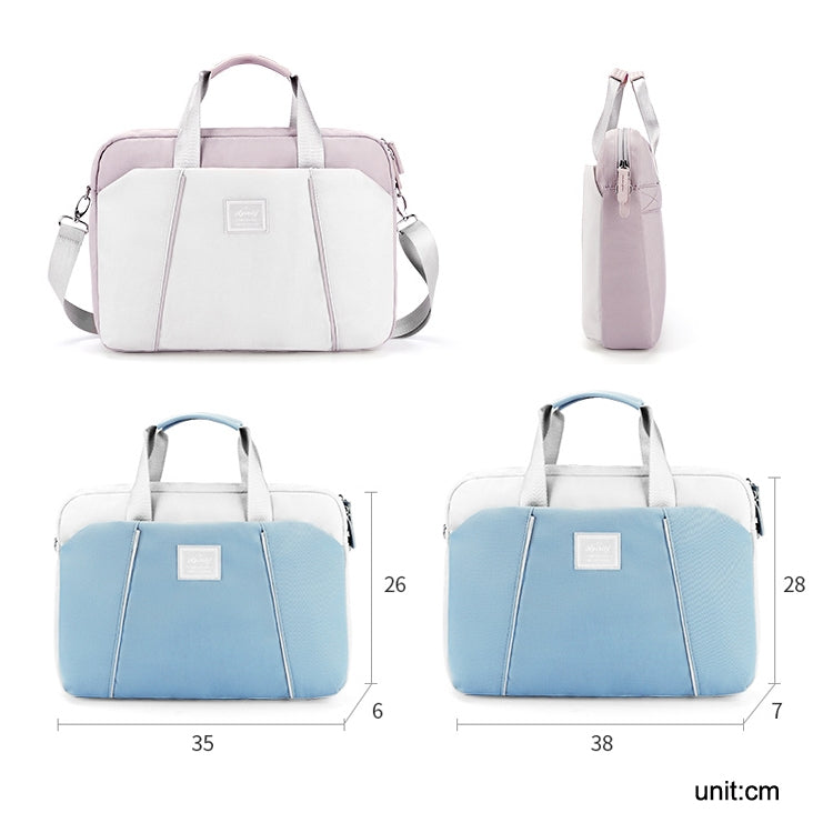 13.3-14 inch Computer Handheld Messenger Bag For Apple MacBook / Huawei / Xiaomi / Basne(Ladder Hand Lands Purple+Pink PU Power Package) by buy2fix