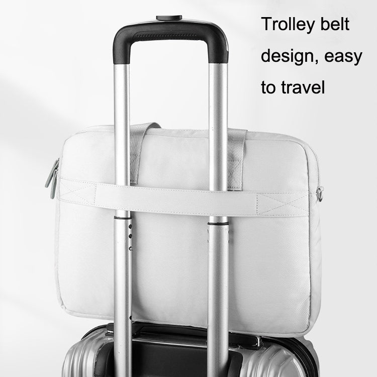 15.6 inch Computer Handheld Messenger Bag For Apple MacBook / Huawei / Xiaomi / Basne(Ladder hand gray+gray PU power package) by buy2fix