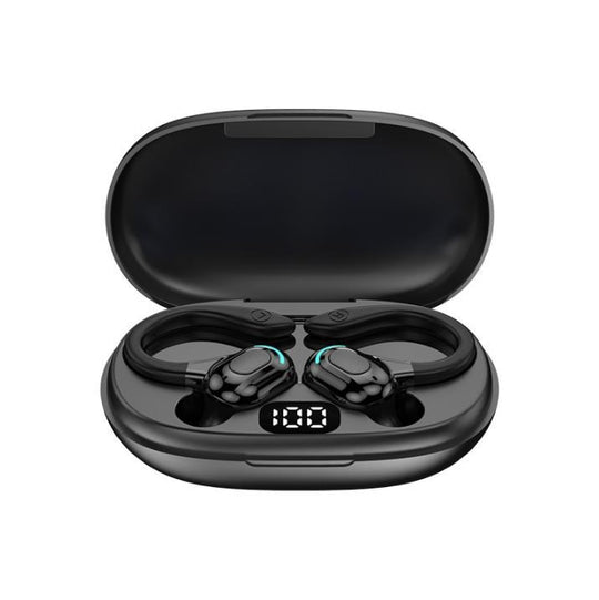 F8 Hanging Ear Stereo Wireless Bluetooth Earphones With Charging Bin(Black Double Ear)