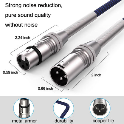 LHD010 Caron Male To Female XLR Dual Card Microphone Cable Audio Cable 0.5m(Blue) - Microphone Audio Cable & Connector by buy2fix | Online Shopping UK | buy2fix