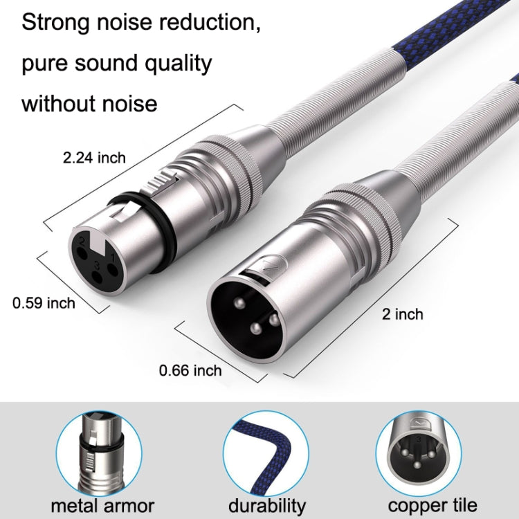 LHD010 Caron Male To Female XLR Dual Card Microphone Cable Audio Cable 3m(Blue) - Microphone Audio Cable & Connector by buy2fix | Online Shopping UK | buy2fix