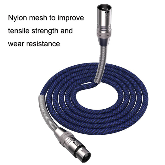 LHD010 Caron Male To Female XLR Dual Card Microphone Cable Audio Cable 50m(Blue) - Microphone Audio Cable & Connector by buy2fix | Online Shopping UK | buy2fix