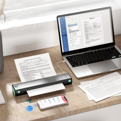 M08F Bluetooth Wireless Handheld Portable Thermal Printer(White Green Letter Version) by buy2fix