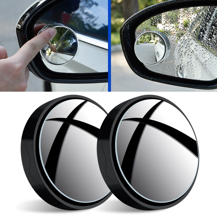 1pair Reversing Mirror Small Round Mirror HD Large View Suction Cup Blind Spot Mirror(Black) by buy2fix