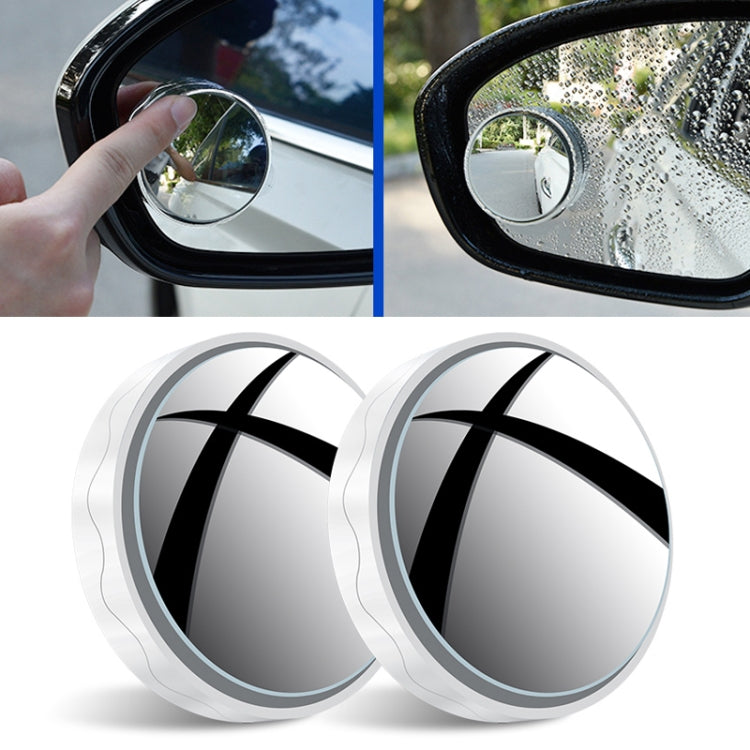 1pair Reversing Mirror Small Round Mirror HD Large View Suction Cup Blind Spot Mirror(White) by buy2fix