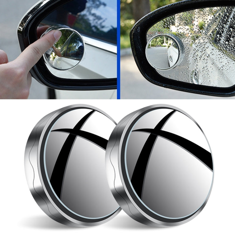 1pair Reversing Mirror Small Round Mirror HD Large View Suction Cup Blind Spot Mirror(Silver) by buy2fix