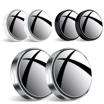 1pair Reversing Mirror Small Round Mirror HD Large View Suction Cup Blind Spot Mirror(Silver) by buy2fix