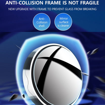 1pair Reversing Mirror Small Round Mirror HD Large View Suction Cup Blind Spot Mirror(Black) by buy2fix