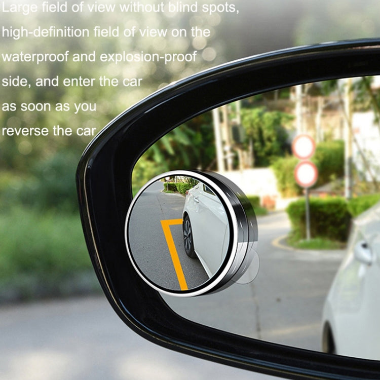 1pair Reversing Mirror Small Round Mirror HD Large View Suction Cup Blind Spot Mirror(Silver) by buy2fix