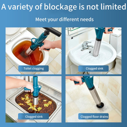 Toilet Pipe Dredger Toilet Sewer Floor Drain Clogged Household High Pressure Pneumatic Tool(Gray) - Handheld Cleaner & Mops by buy2fix | Online Shopping UK | buy2fix