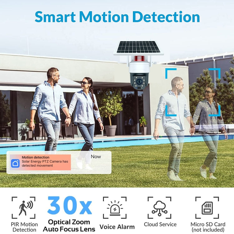 RH-Q10 Graffiti 5MP Wifi Wireless Solar Camera 30X Optical Zoom Auto Tracking Patrol IP66 Waterproof by buy2fix