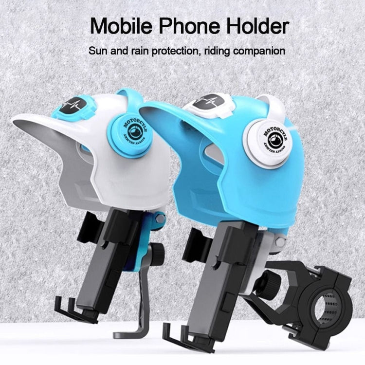 Small Helmet Sunscreen Phone Stand Bracket Motorcycle Mobile Phone Holder,Spec: Handlebar White by buy2fix