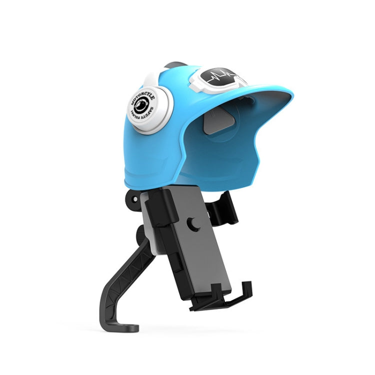 Small Helmet Sunscreen Phone Stand Bracket Motorcycle Mobile Phone Holder,Spec: Rearview Mirror Blue by buy2fix