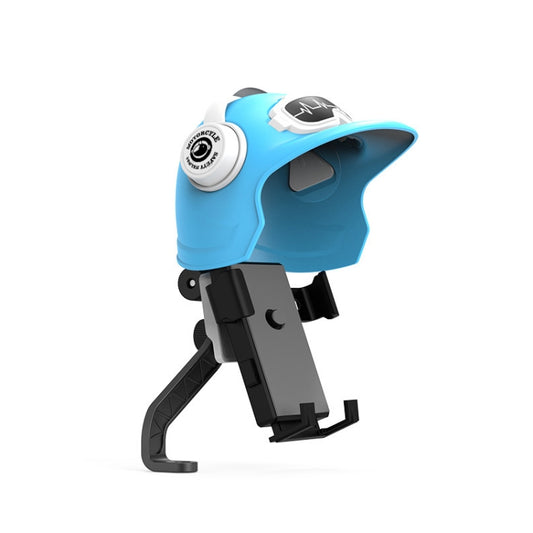 Small Helmet Sunscreen Phone Stand Bracket Motorcycle Mobile Phone Holder,Spec: Rearview Mirror Blue by buy2fix